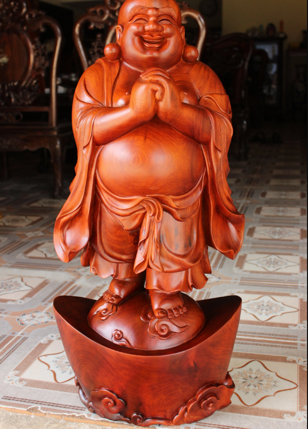 Phật Di Lặc Đứng Thỏi Vàng- Hai Vị Hộ Pháp- Tượng Đức Mẹ- Rồng Nhã Ngọc